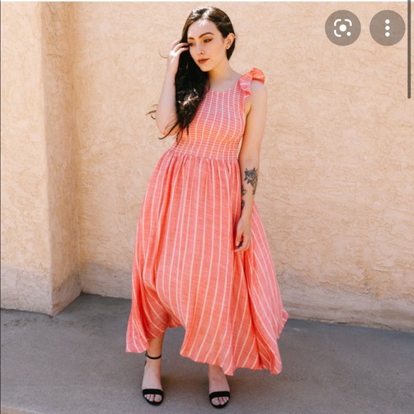 Free People Red Chambray Dress - Picture 5 of 10